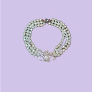 Saturn Orb Pearl Necklace